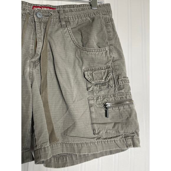 UnionBay VTG Y2K Distress Logo Cargo Shorts Womens Size 9 Gray Street Style Rave - Picture 3 of 12